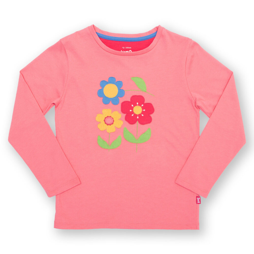 T-shirt con applique fiori